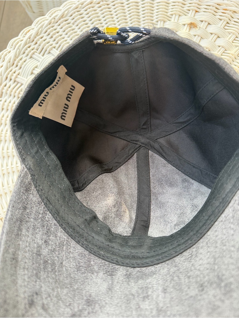 Miu Miu Black Cap with White Logo Embroidery - Picture 2 of 4